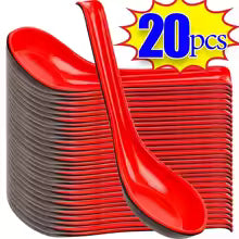 20-1PCS Red Black Soup Spoon