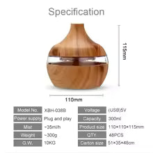 Humidifier Electric Aroma Air Diffuser Wood Ultrasonic Air